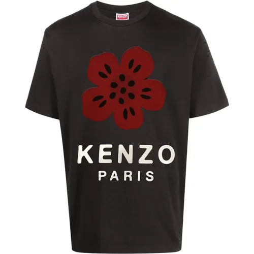 Cotton Logo Patch T-shirt , male, Sizes: L - Kenzo - Modalova