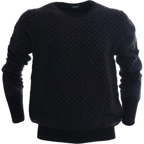 Cashmere Finezza 2-Ply Anthracite , male, Sizes: XL, L, 3XL, 2XL, M - Drumohr - Modalova