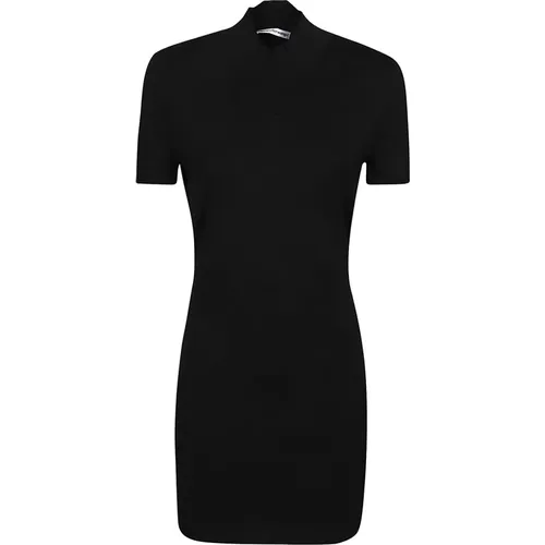 Geprägtes Logo Minikleid Kurzarm , Damen, Größe: M - T by Alexander Wang - Modalova