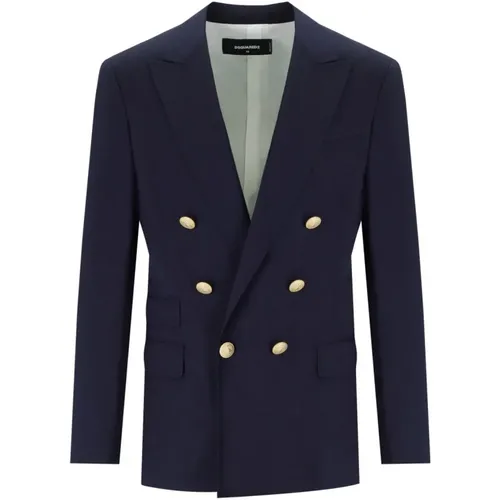 Wool Palm Beach Double Breasted Jacket , male, Sizes: L, XL, S - Dsquared2 - Modalova