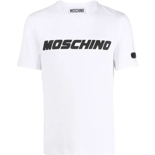 Logo-Print Cotton T-Shirt , male, Sizes: M - Moschino - Modalova