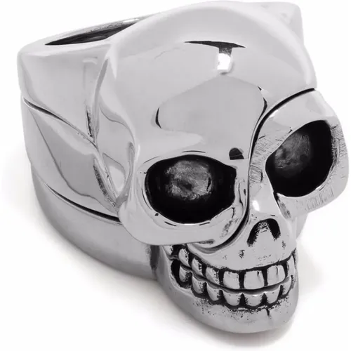 Edgy Silver Skull Ring , male, Sizes: 60 MM - alexander mcqueen - Modalova