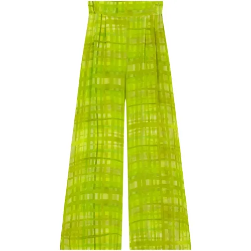 Carla, grass printed pants , female, Sizes: 2XL, S, M, L - Cortana - Modalova