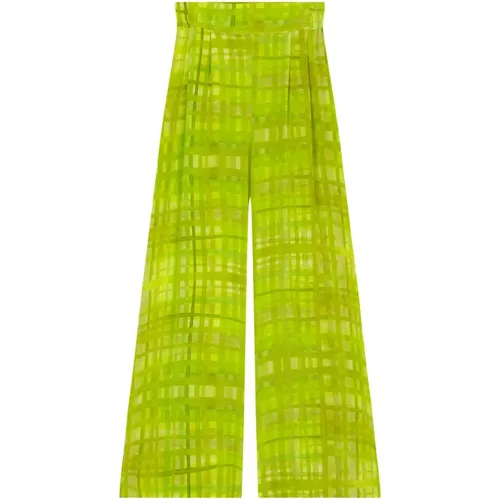 Carla, grass printed pants , female, Sizes: S, M, L - Cortana - Modalova