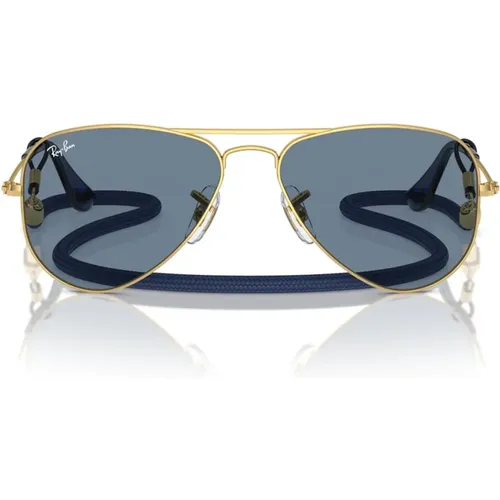 Junior Aviator Metal Sunglasses Blue Mirror , unisex, Sizes: 52 MM - Ray-Ban - Modalova