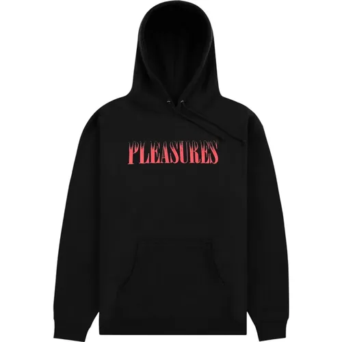 Schwarzer Hoodie mit Frontdruck , Herren, Größe: M - Pleasures - Modalova