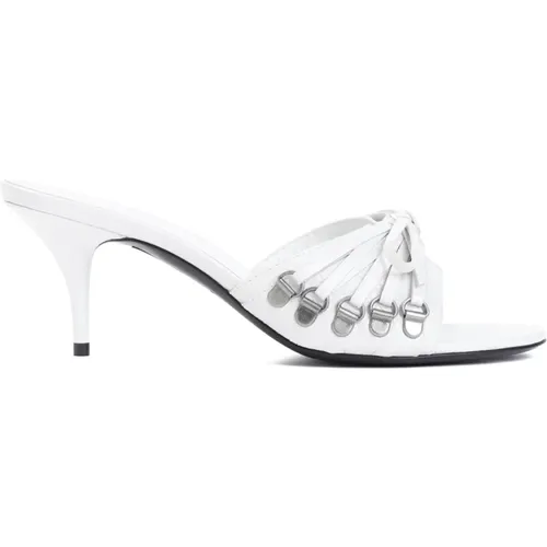 White Silver Cagole Sandal , female, Sizes: 4 1/2 UK, 7 UK, 5 1/2 UK, 4 UK, 3 UK - Balenciaga - Modalova