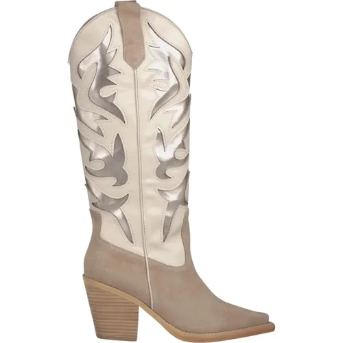 Embroidered Heeled Cowboy Boot , female, Sizes: 8 UK, 3 UK, 5 UK, 7 UK, 4 UK - Alma en Pena - Modalova