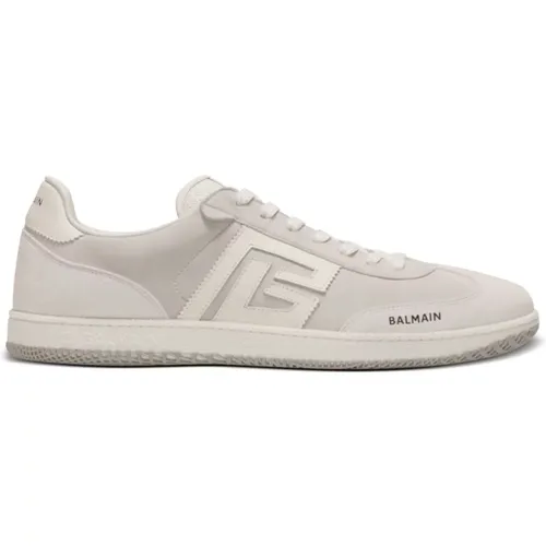 Swan trainers in calfskin and suede , male, Sizes: 6 UK, 8 UK, 10 UK - Balmain - Modalova