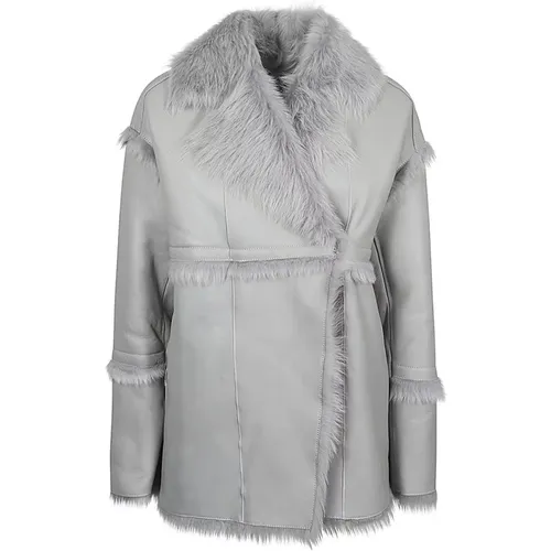 Reversible shearling jacket with wide lapels , female, Sizes: S, XS - IRO - Modalova