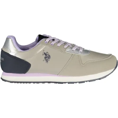 Sportliche Silberne Schnürschuhe mit Logo , Damen, Größe: 40 EU - U.S. Polo Assn. - Modalova