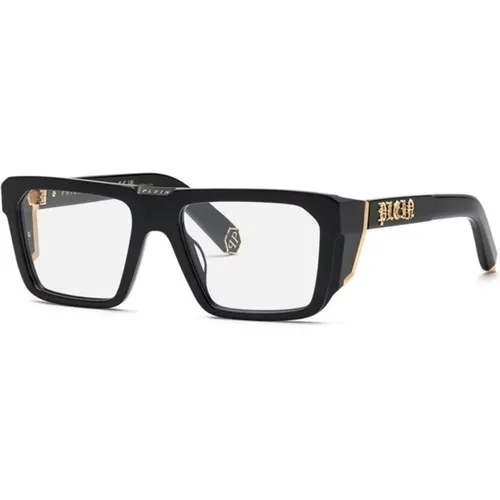 Schwarze Glänzende Vpp142M 700Y Sonnenbrille , unisex, Größe: 54 MM - Philipp Plein - Modalova