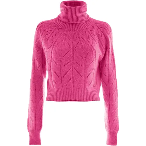 Weicher Angora-Mix Pullover mit Mesh-Effekt , Damen, Größe: XS - Kocca - Modalova