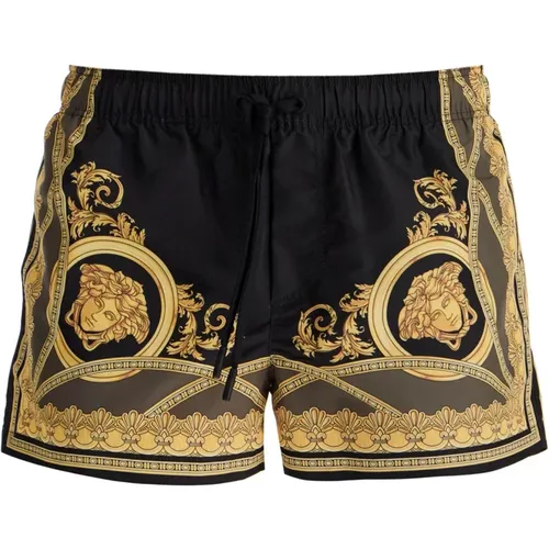 Mythical Print Swim Trunks , male, Sizes: S, XL - Versace - Modalova