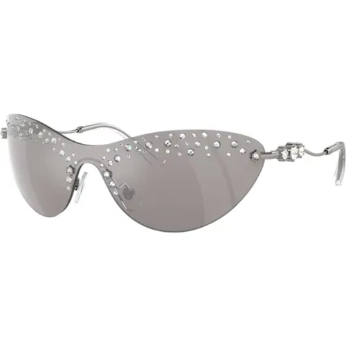 Grey Sunglasses for Everyday Use , female, Sizes: 37 MM - Swarovski - Modalova