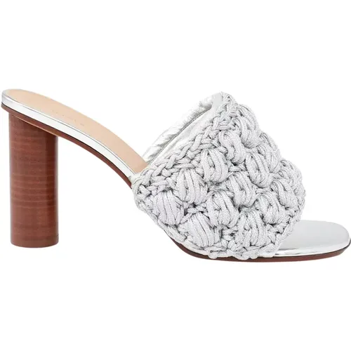 Silver Heeled Sandals with Woven Strap , female, Sizes: 5 UK, 6 UK - JW Anderson - Modalova