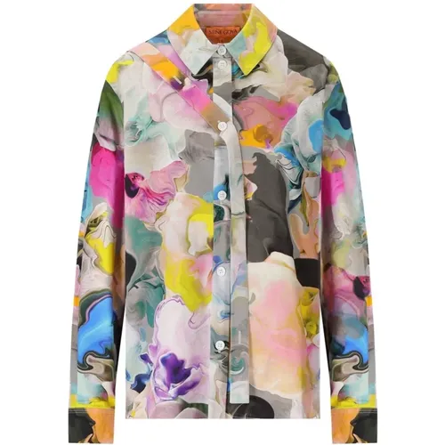 Multicolored Floral Cotton Poplin Shirt , female, Sizes: XS - Stine Goya - Modalova