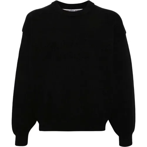 Crochet Logo Cotton Sweatshirt , female, Sizes: XL, S, M, L - alexander wang - Modalova