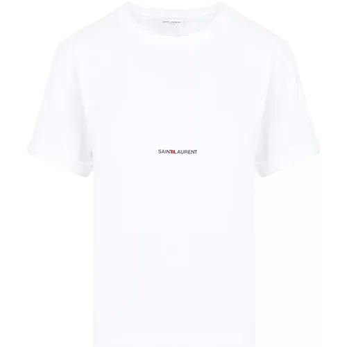 Cotton Logo T-Shirt , female, Sizes: L - Saint Laurent - Modalova