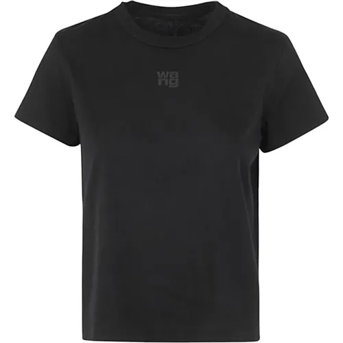 Geschrumpftes T-Shirt mit Puff-Logo - alexander wang - Modalova