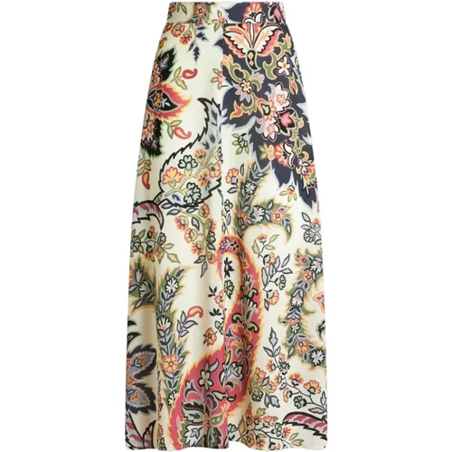 Paisley Print High-Waisted Flared Rock , Damen, Größe: M - ETRO - Modalova