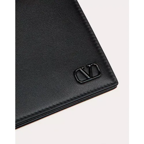 Mini VLogo Signature Leather Wallet , male, Sizes: ONE SIZE - Valentino Garavani - Modalova