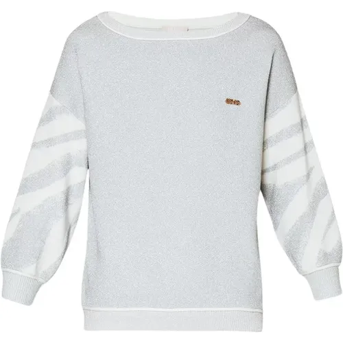 Luxury Sweater in White/Silver , female, Sizes: M, S, XS, L - Liu Jo - Modalova