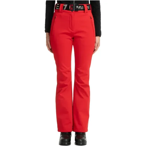 High Waist Ski Trousers with Snap-Buttons , female, Sizes: S - Emporio Armani EA7 - Modalova