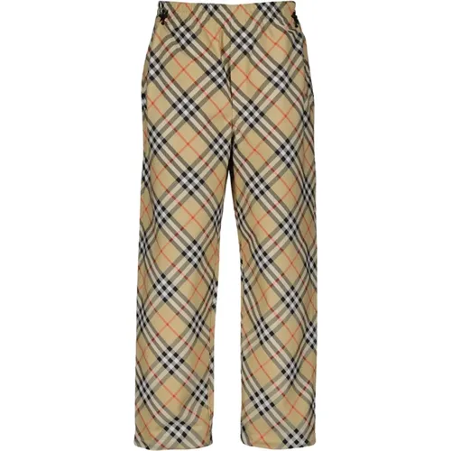 Checkered Wide Trousers , male, Sizes: S, M - Burberry - Modalova