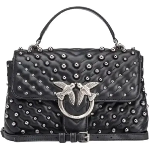 Gepolsterte Mini Lady Love Tasche mit Boule und Rhinestone Verzierungen - pinko - Modalova