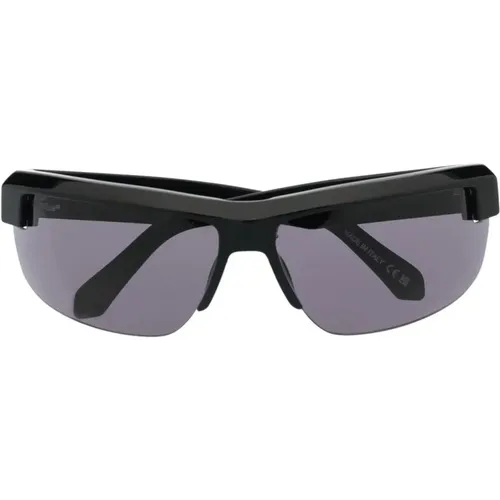 Schwarze Sonnenbrille mit Original-Etui , unisex, Größe: ONE Size - Off White - Modalova
