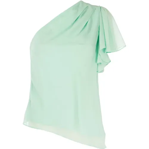 Elegantes Sommer Grün One-Shoulder Top , Damen, Größe: XS - PATRIZIA PEPE - Modalova