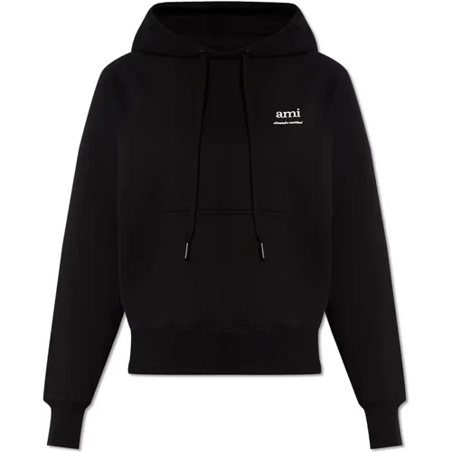 Kapuzenpullover mit Logo , Damen, Größe: XS - Ami Paris - Modalova