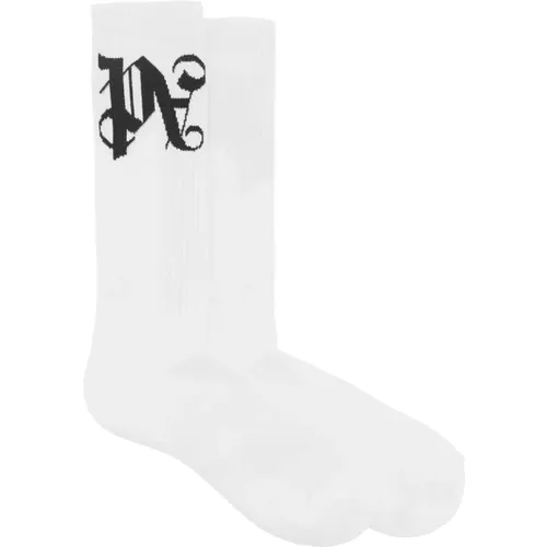Socken mit kontrastierendem Jacquard-Monogramm , unisex, Größe: S/M - Palm Angels - Modalova