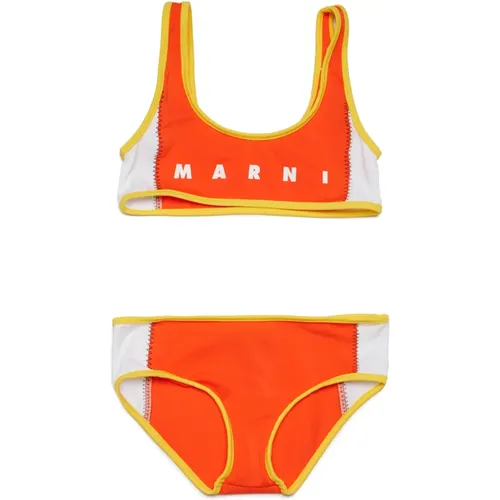 Lycra Bikini-Badeanzug mit Colorblock-Details - Marni - Modalova