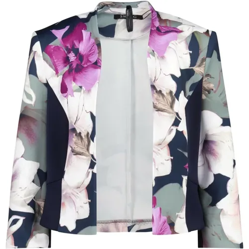 Blazer mit Blumenprint , Damen, Größe: S - SWING - Modalova