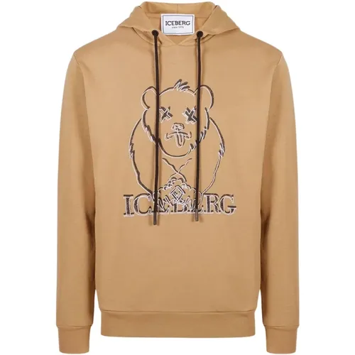 Bärenprint Hoodie Sweatshirt , Herren, Größe: M - Iceberg - Modalova