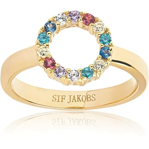 Eleganter Piccolo Ring mit CZ-Steinen,Eleganter Piccolo Ring mit Farbigen Zirkonia - Sif Jakobs Jewellery - Modalova