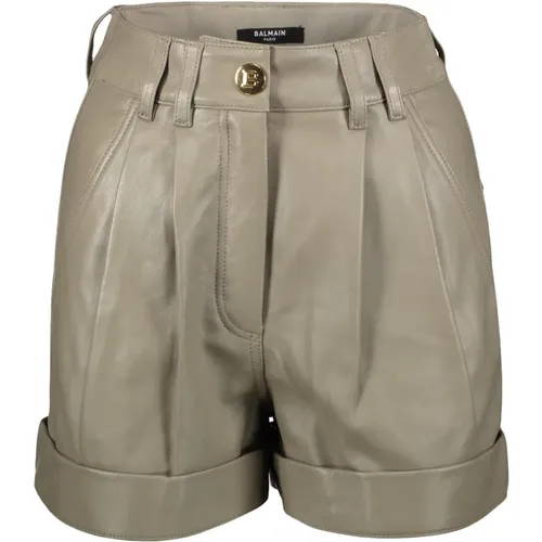 Leder-Shorts mit Taschen Balmain - Balmain - Modalova