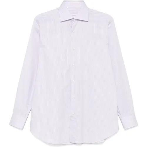 Striped Cotton Shirt, Regular Fit, Made in Italy , male, Sizes: XL, 4XL, 3XL, M, L - Brioni - Modalova