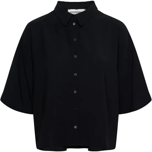 Schwarze Bluse mit kurzen Ärmeln,Bluse mit Kurzen Ärmeln - &Co Woman - Modalova