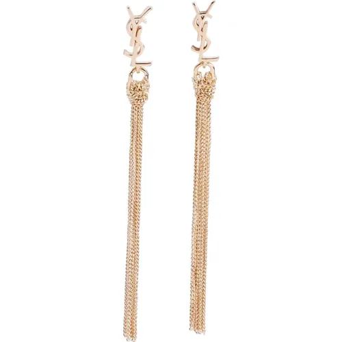 Metallic Brass Statement Earrings , female, Sizes: ONE SIZE - Saint Laurent - Modalova