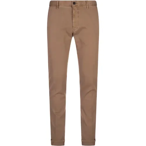 Braune Slim Fit Chino Hose , Herren, Größe: W33 - Incotex - Modalova