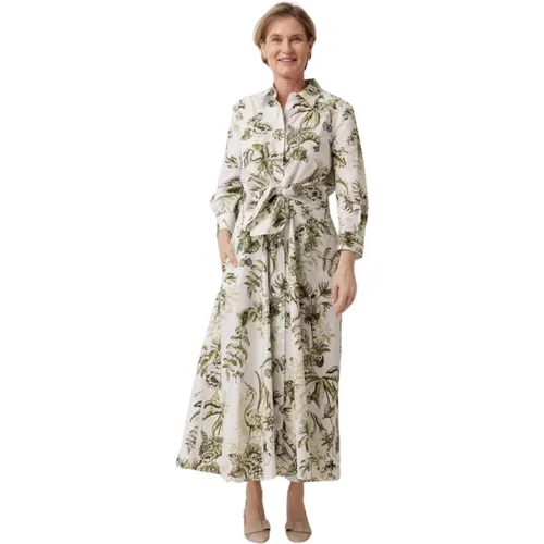 Nature Print Maxi Dress with Bow Detail , female, Sizes: M, S, L, 2XS - Sara Roka - Modalova