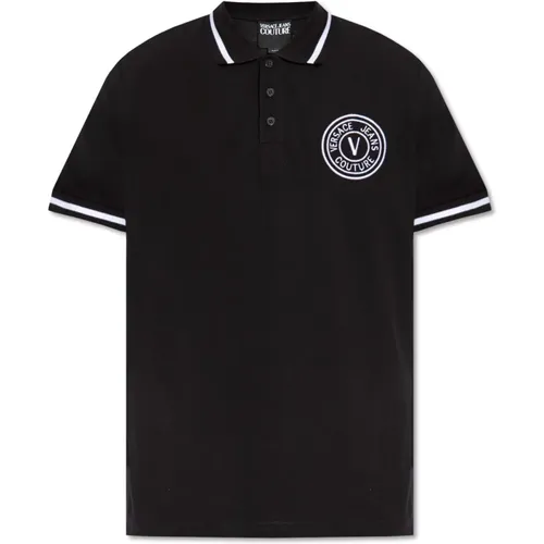 Polo shirt with logo , male, Sizes: S, M, L - Versace Jeans Couture - Modalova