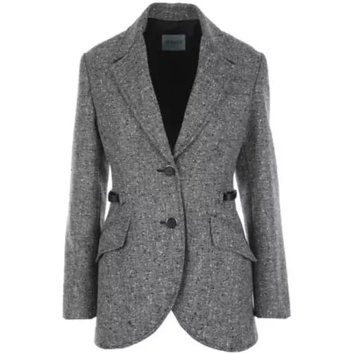 Grey Wool Blend Classic Jacket , female, Sizes: XL - Durazzi Milano - Modalova