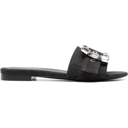 Denim Crystal Slide Sandals , female, Sizes: 8 UK, 5 UK, 4 UK - Roberto Festa - Modalova