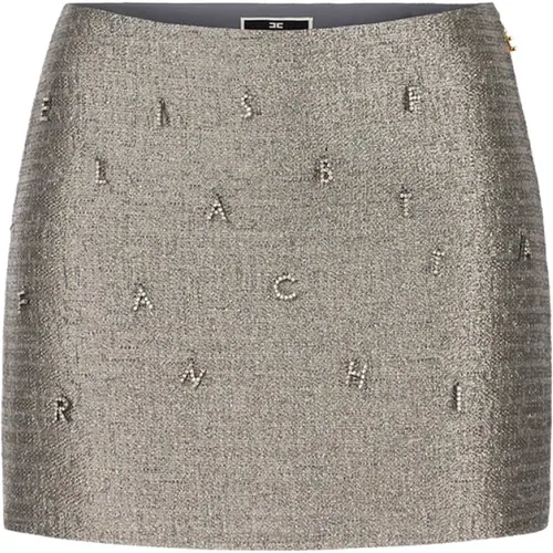 Silver Skirts for Women , female, Sizes: M - Elisabetta Franchi - Modalova