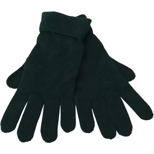 Dunkelgrüne Cashmere Logo Handschuhe , Damen, Größe: 7 1/2 IN - Dolce & Gabbana - Modalova