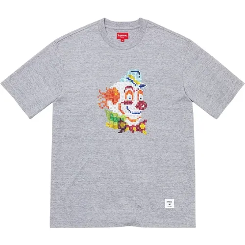 Sequin Clown Top Heather Grey , male, Sizes: XL, S, M, L - Supreme - Modalova